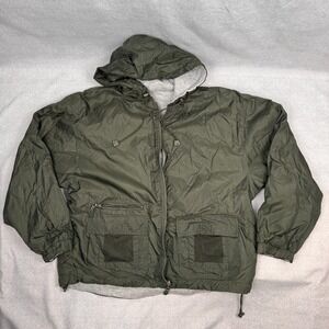 CS Signature Women's Green Hooded Jacket Medium Nylon Zip Front Pockets